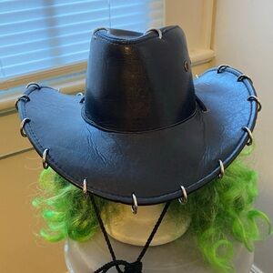 Black Cowboy Hat unisex Lightweight Stylish Wide Brim Jazz Hat for Themed Party